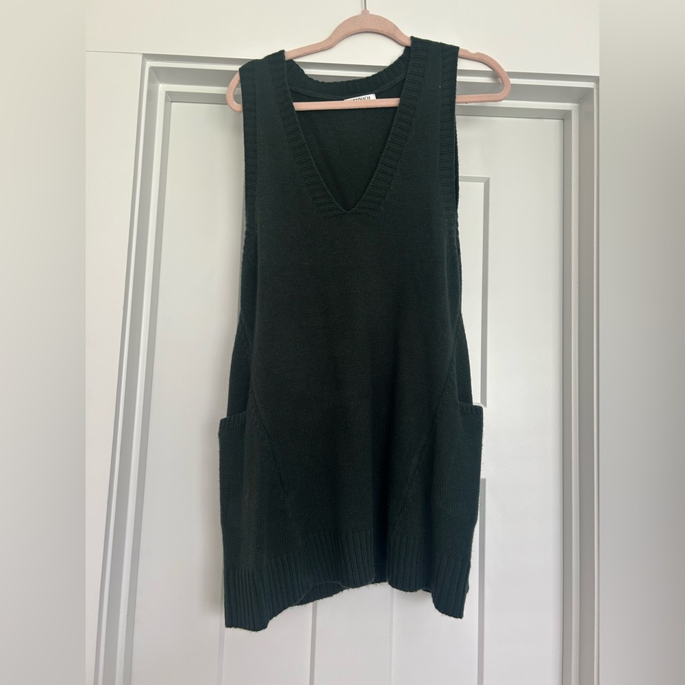 Women's dark green Sleeveless Sweater Dress